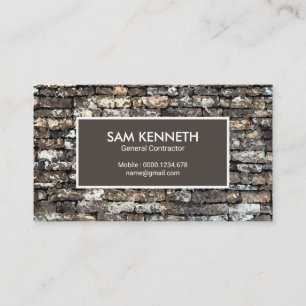 Brown Stone Brick Walls Construction Business Card