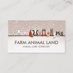 Brown Stone Glitz Vet Clinic Farm Animals Business Card