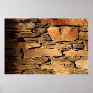 Brown stone wall poster