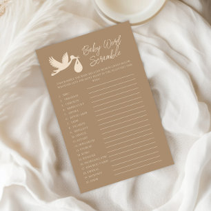 Brown Stork Baby Delivery Baby Word Scramble