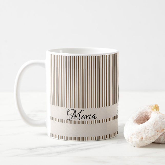 Brown Stripe Mug (With Donut)