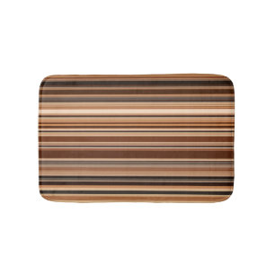 Brown Striped Pattern Bath Mat