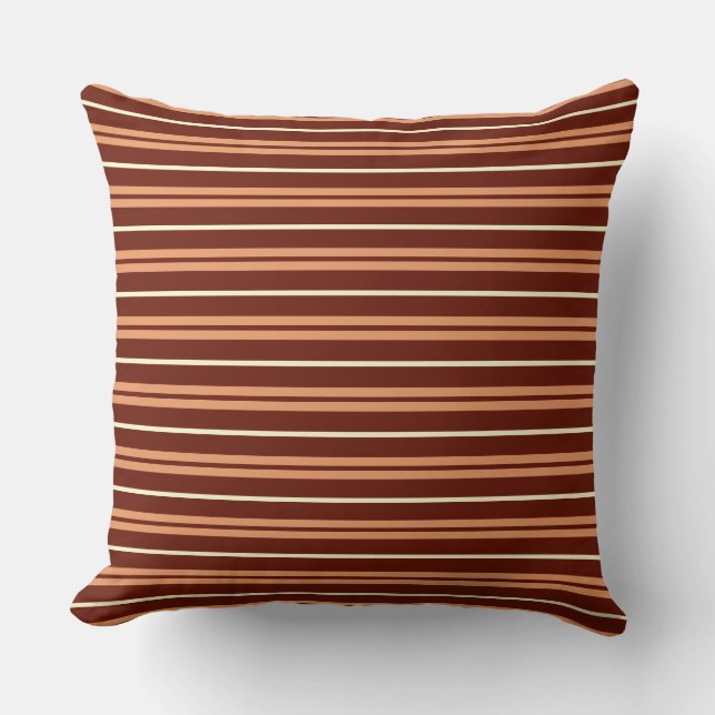 Brown Striped Pattern Cushion (Front)