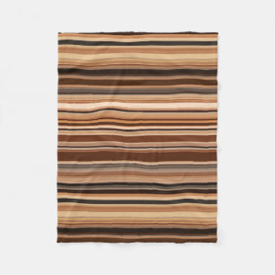 Brown Striped Pattern Fleece Blanket