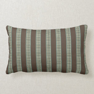 Brown Stripes and Green Plaid Lumber Pillow