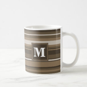 Brown stripes coffee mug