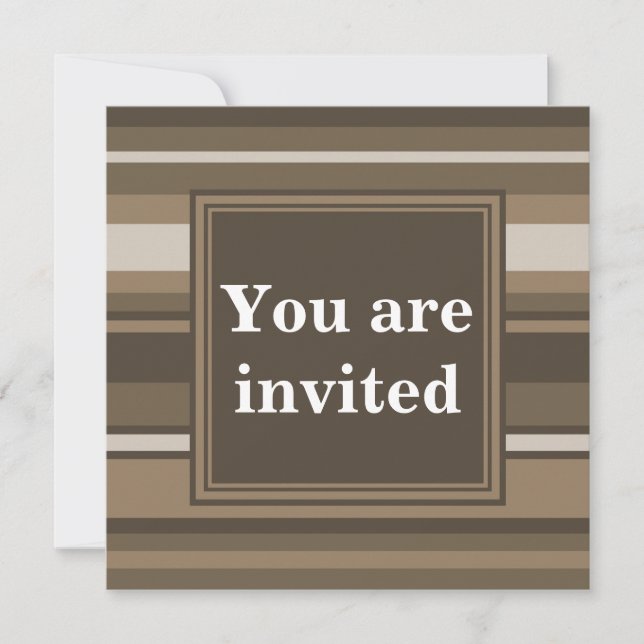 Brown stripes invitation (Front)