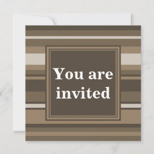 Brown stripes invitation