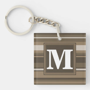 Brown stripes key ring