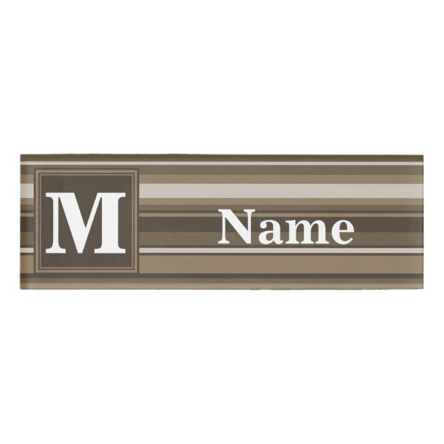 Brown stripes name tag (Front)
