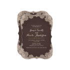 Brown Suede Leather Vintage Lace Western Wedding
