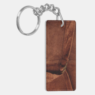 Brown Suede With Strap And Buckle Key Ring