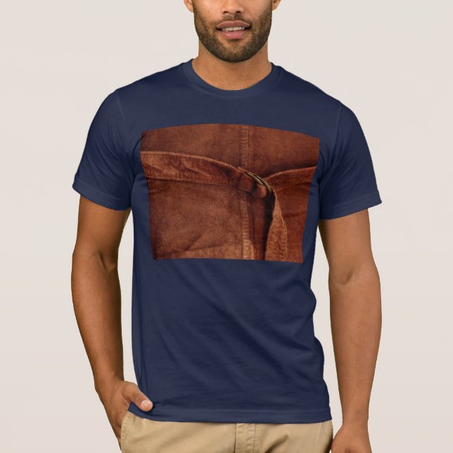 Brown Suede With Strap And Buckle T-Shirt (Front)