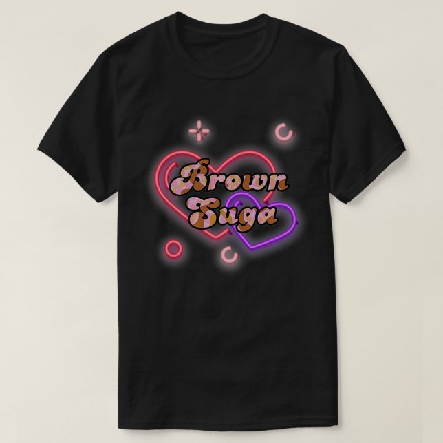 Brown Suga Heart Neon Premium1  T-Shirt (Design Front)