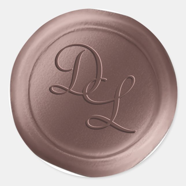 Brown Sugar 2 Letter Monogram Wax Seal Stickers (Front)