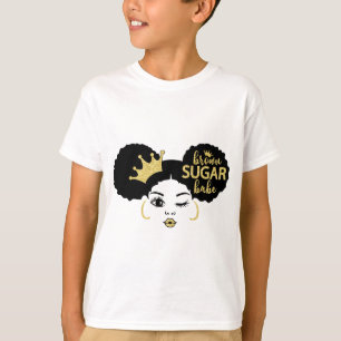 Brown Sugar Babe in Black and Gold T-Shirt
