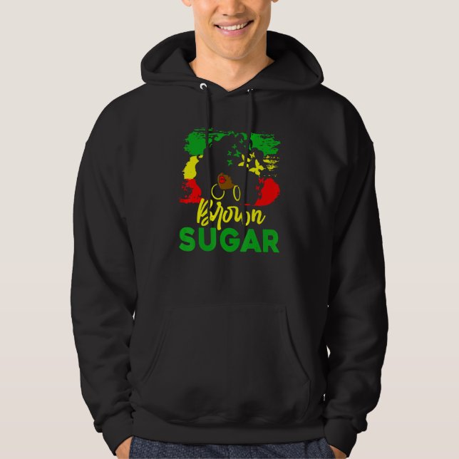 Brown Sugar Black Girl African Pride Black History Hoodie (Front)