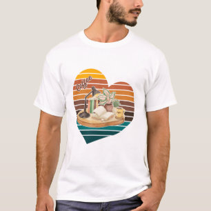 Brown Sugar Coffee Books Retro Reading Nook Heart T-Shirt