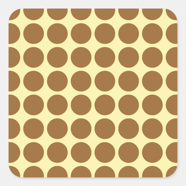 Brown Sugar Cream Neutral Dots Square Sticker (Front)
