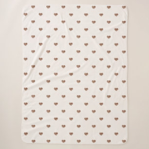 Brown Sugar Glitter Hearts Love Valentine's Sherpa Blanket