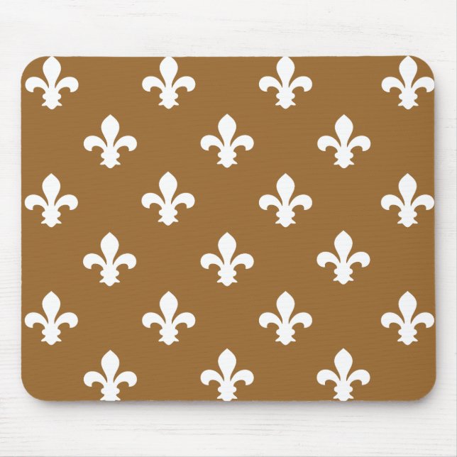 Brown Sugar Neutral Fleur de Lys Mouse Mat (Front)