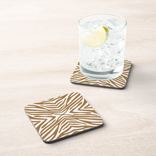 Brown Sugar Neutral Zebra Coaster (Right Side)