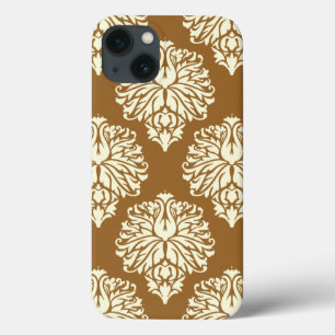 Brown Sugar Southern Cottage Damask iPhone 13 Case