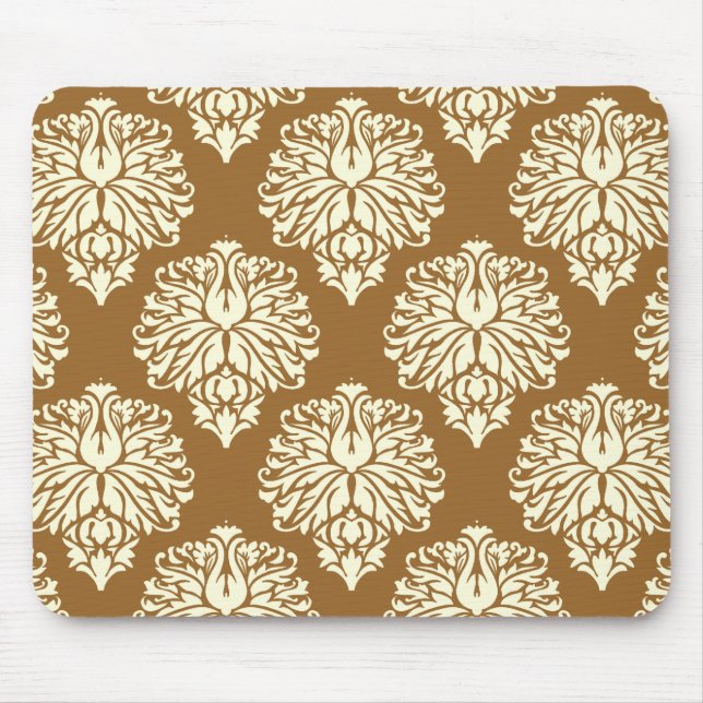 Brown Sugar Southern Cottage Damask Mouse Mat (Front)