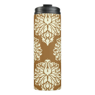 Brown Sugar Southern Cottage Damask Thermal Tumbler