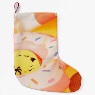 Brown sun hat near floater small christmas stocking