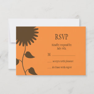 Brown Sunflower RSVP