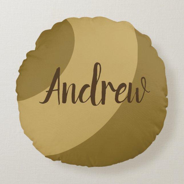 Brown Swirls Round Cushion (Front)