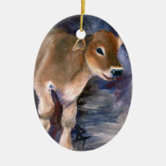 Brown Swiss Calf Ornament