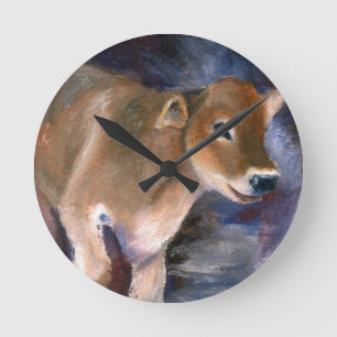 Brown Swiss Calf Wall Clock