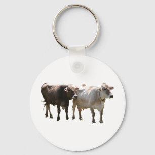 Brown Swiss Cows Key Ring