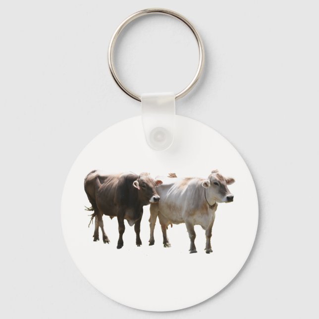 Brown Swiss Cows Key Ring (Front)
