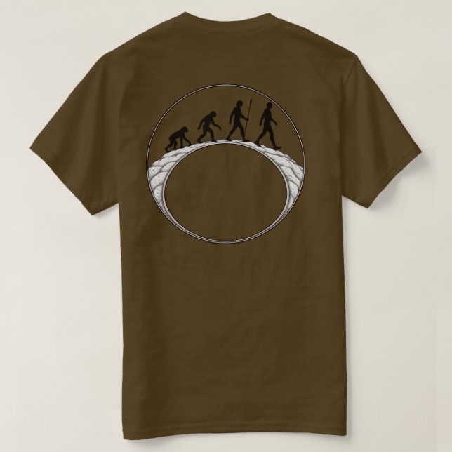Brown T-Shirt with Human Evolution Back Print (Design Back)