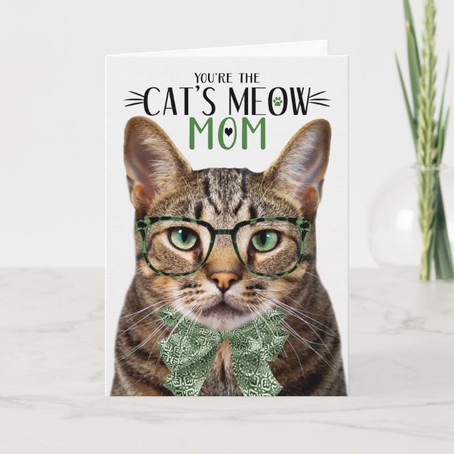 Brown Tabby Cat for Mum on Mother's Day Holiday Card (Front)