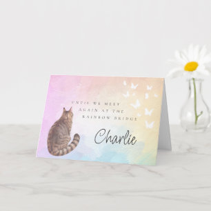 Brown Tabby Cat Rainbow Bridge Pet Loss Memorial Card