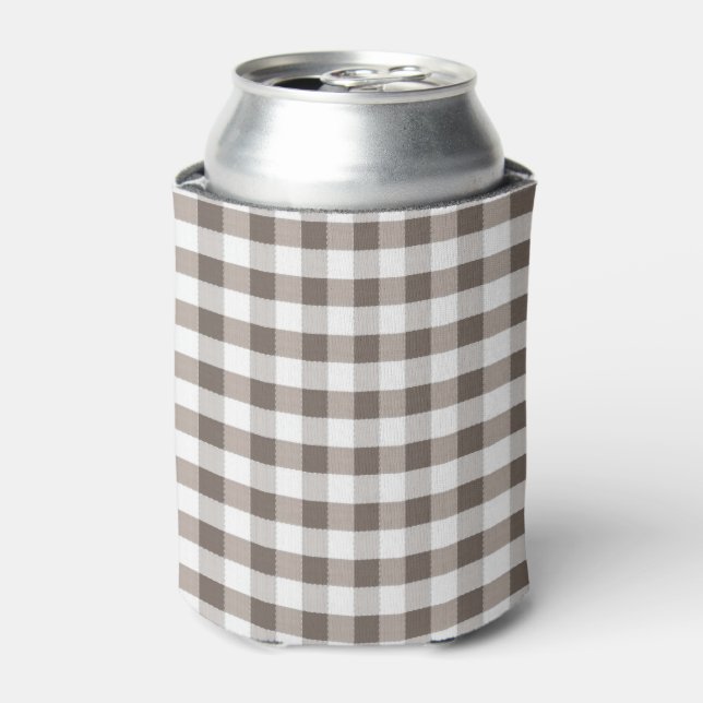 Brown Table Cloth Pattern Can Cooler (Can Front)