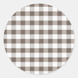 Brown Table Cloth Pattern Classic Round Sticker