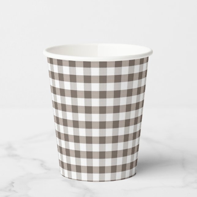 Brown Table Cloth Pattern Paper Cups (Left)
