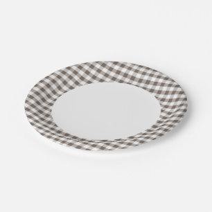 Brown Table Cloth Pattern Paper Plate
