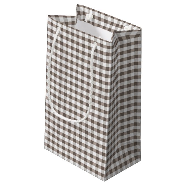 Brown Table Cloth Pattern Small Gift Bag (Back Angled)