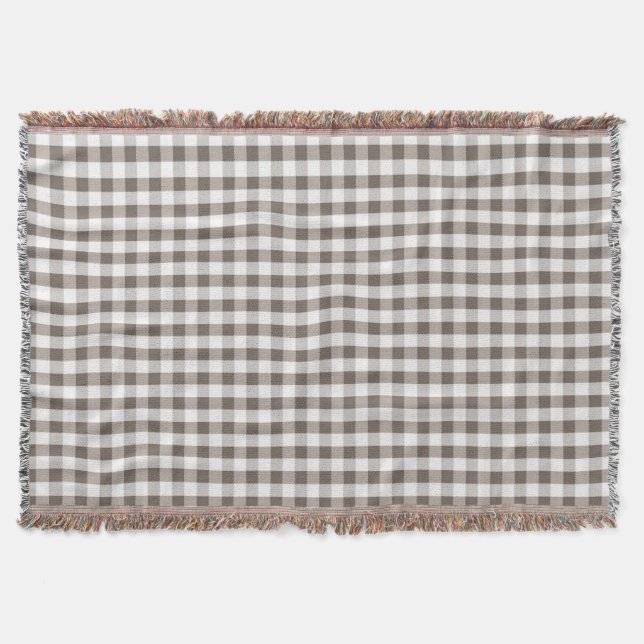 Brown Table Cloth Pattern Throw Blanket (Front)