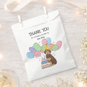 Brown Tan Aussiedoodle Birthday Party Thank You Favour Bags
