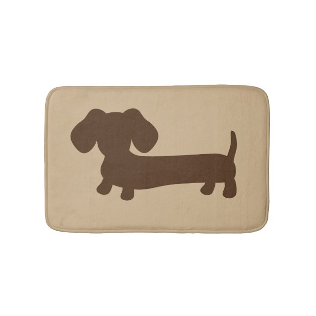 Brown & Tan Dachshund Bath Mat Rug (Front)