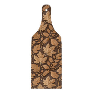 BROWN & TAN FALL AUTUMN LEAVES & ACORNS CUTTING BOARD