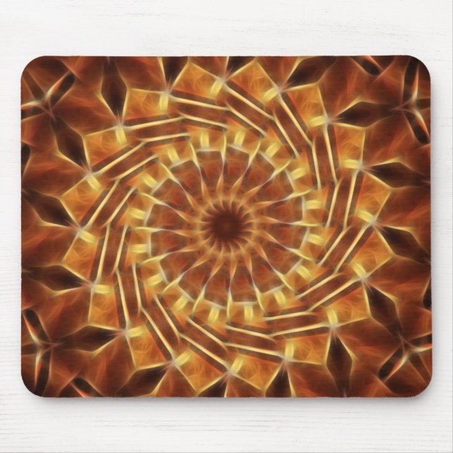 Brown Tan Gold Kaleidoscope Art 1 Mouse Mat (Front)