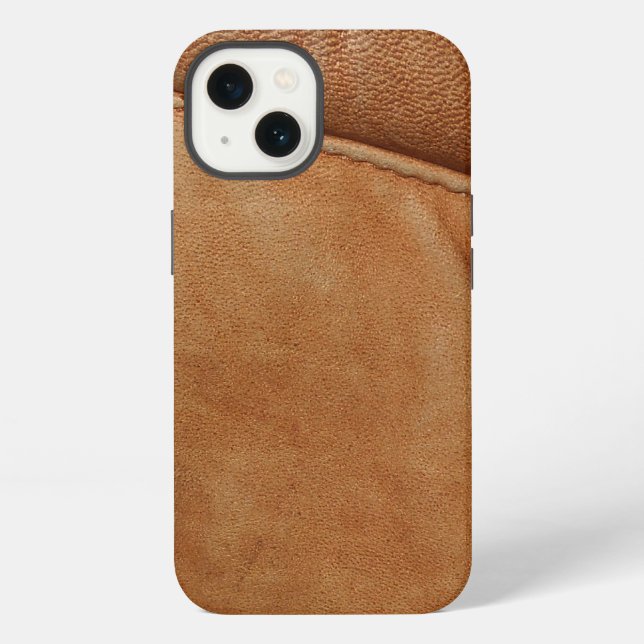 Brown Tan Leather Look Texture iPhone Case (Back)